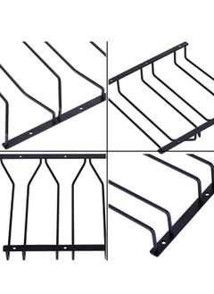 SYOSI Under Cabinet Wine Glass Rack, Stemware Holder for Glasses Storage , Metal Organizer for Bar and Kitchen, Space Saving Black Design  - Image 3