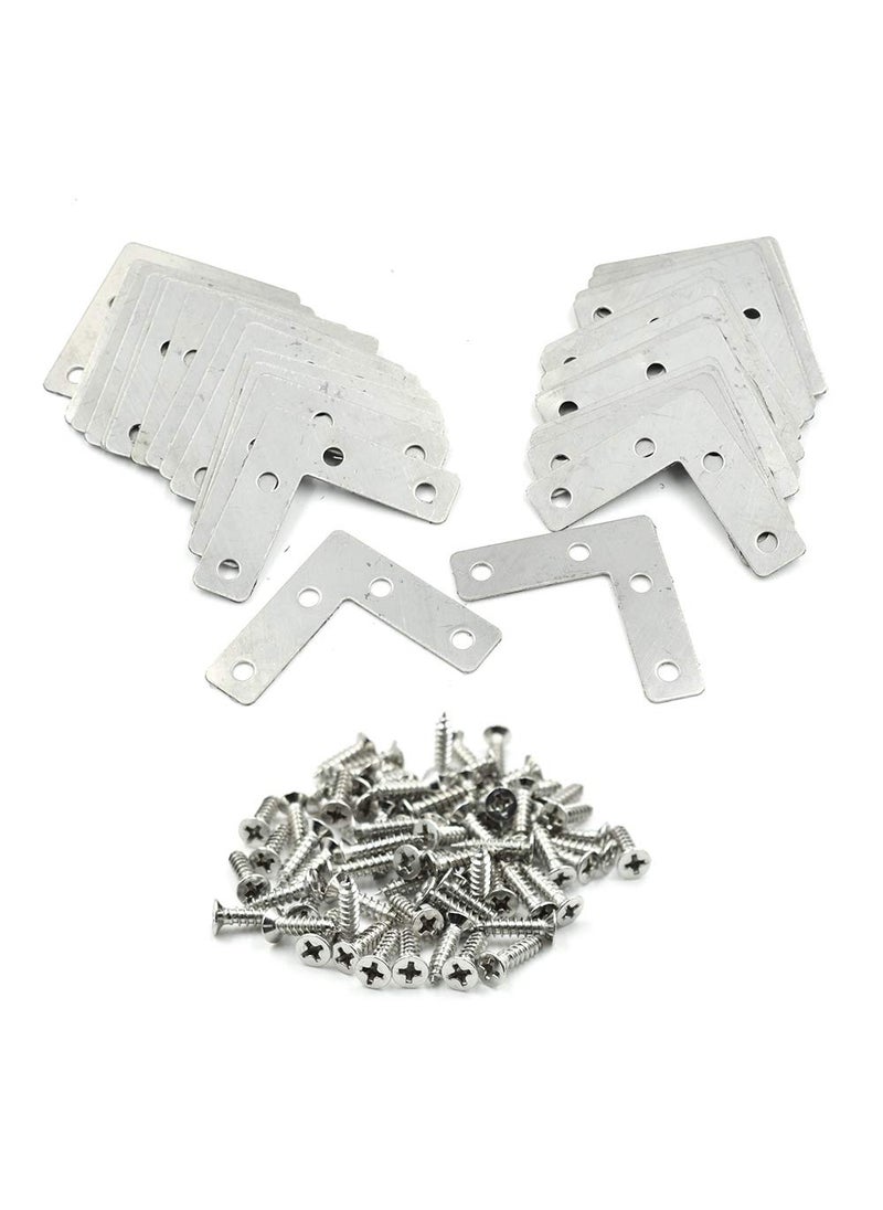 TOUHIA TOUHIA 30pcs Stainless Steel Flat Repair Mending Plate L Joining Brackets Support Brace 50mm x 50mm  - Image 1