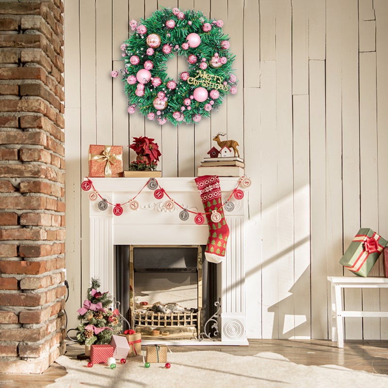 Christmas Wreaths for Front Door 11.8-inch Artificial Christmas Wreath Xmas Ball Ornaments Decorations for Christmas Festival Celebration Door Window Wall Home Theme Party Decoration - Image 3