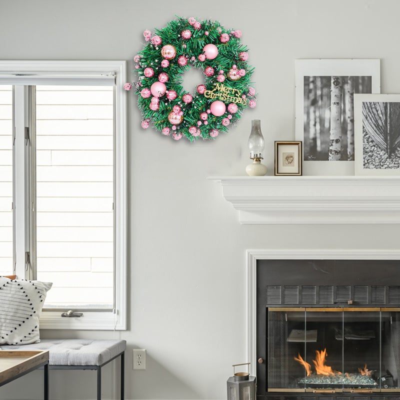 Christmas Wreaths for Front Door 11.8-inch Artificial Christmas Wreath Xmas Ball Ornaments Decorations for Christmas Festival Celebration Door Window Wall Home Theme Party Decoration - Image 4
