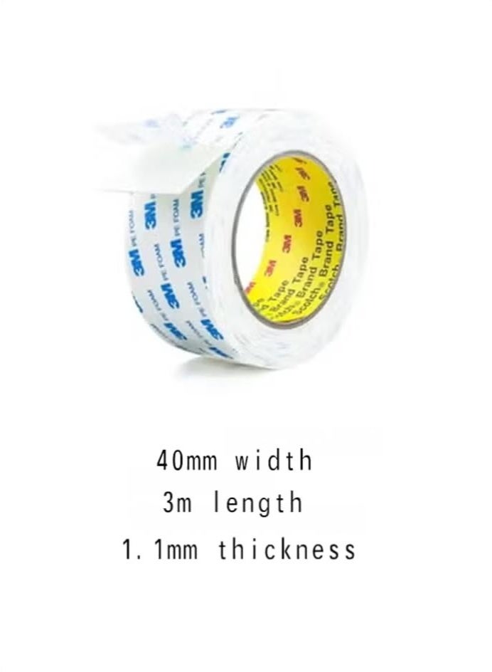 ثري ام شريط مزدوج الوجهين 40 مم * 3 متر ، شريط تصاعد شديد التحمل ، شرائط شريط رغوة PE قابلة للإزالة ، شريط لاصق قوي مقاوم للماء بدون ضرر لطلاء صورة معلقة - Image 1