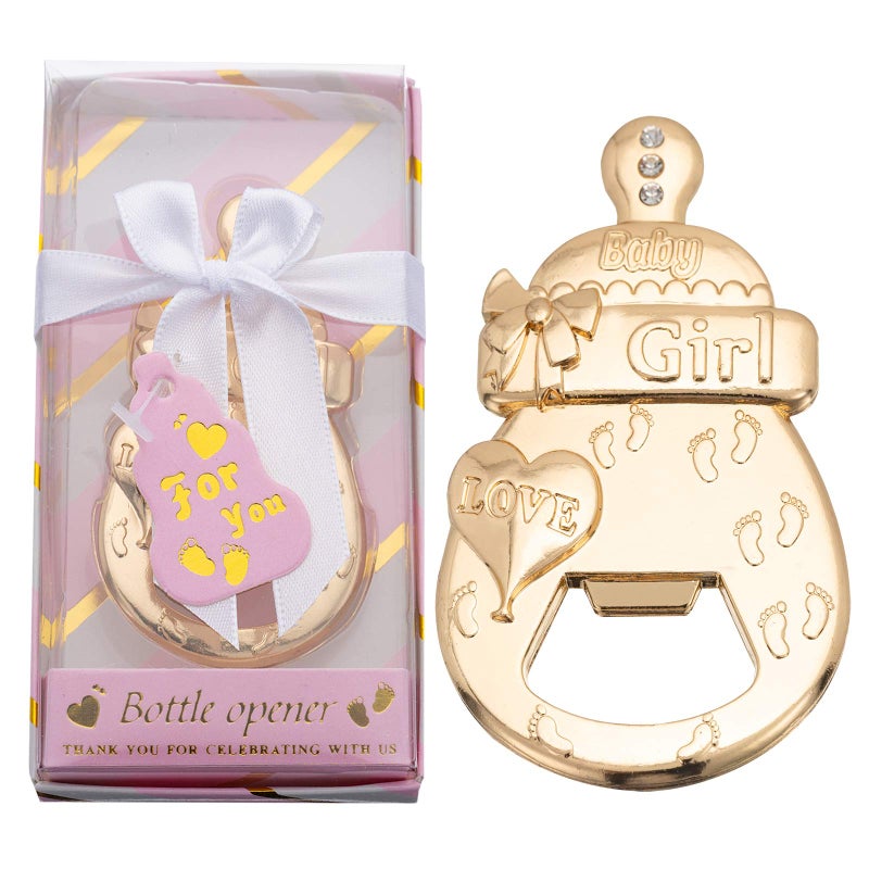 24 Pcs New Pink Baby Bottle Openers for Baby Shower Favors Party Return Gifts for GuestsBaby Girl Shower Party Decorations or Souvenirs Even Game Prizes