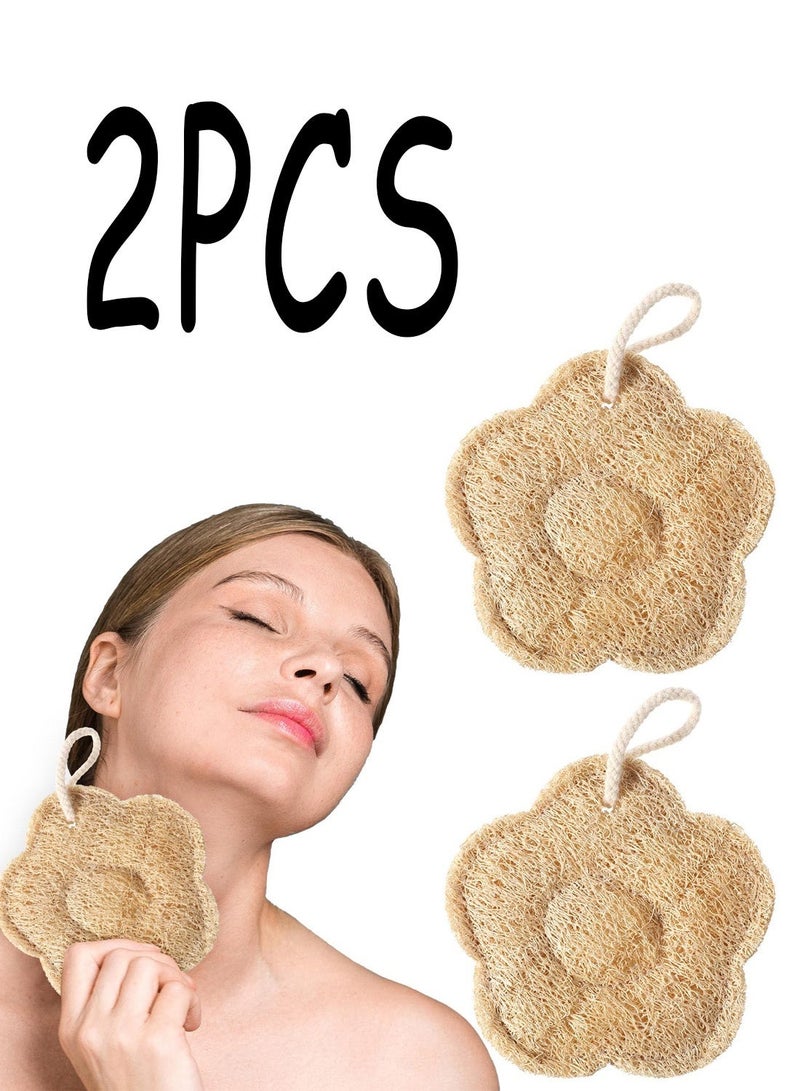2PCS Travel Natural Egyptian Loofah Sponge, Exfoliating Body Scrubber Shower Exfoliator for Men and Women Bath Accessories - Image 1