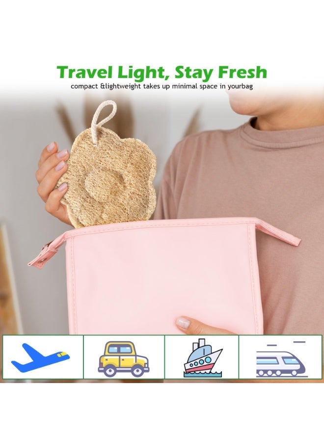 2PCS Travel Natural Egyptian Loofah Sponge, Exfoliating Body Scrubber Shower Exfoliator for Men and Women Bath Accessories - Image 4