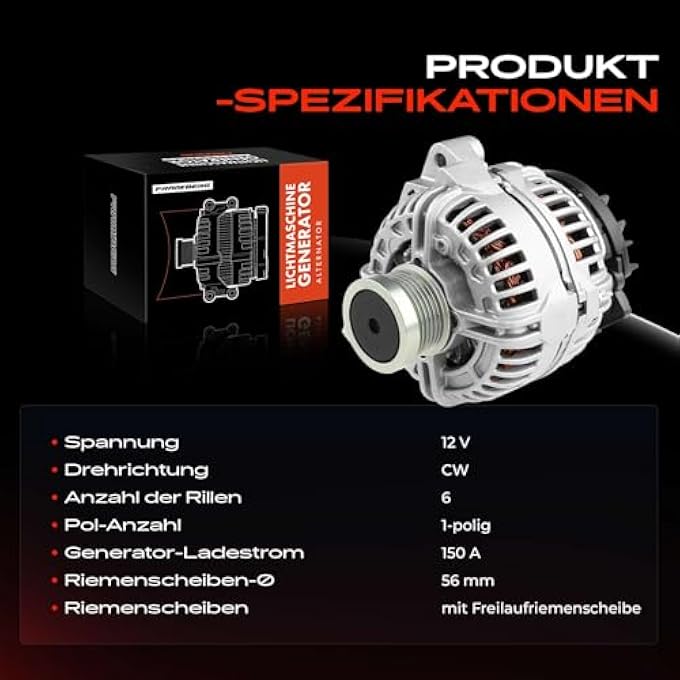 Frankberg Alternator Compatible with S60 I 384 2.0L-2.5L 2001-2010 S80 I 184 TS XY 2.0L-2.9L 2004-2007 V70 II 285 P80 SW 2.0L-2.5L 2000-2007 XCC. 70 XC9970 I Replace# 30667894 - Image 4