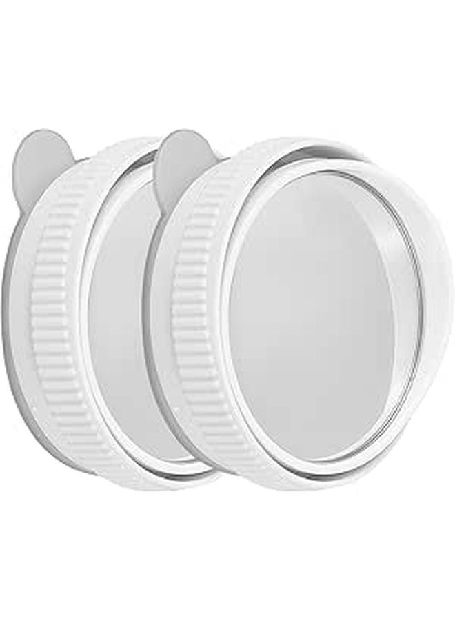 360 Degree Rotation Car Blind Spot Mirrors 2 Pack with White Rain Shield for SUV and Car Driving Safety - Image 1