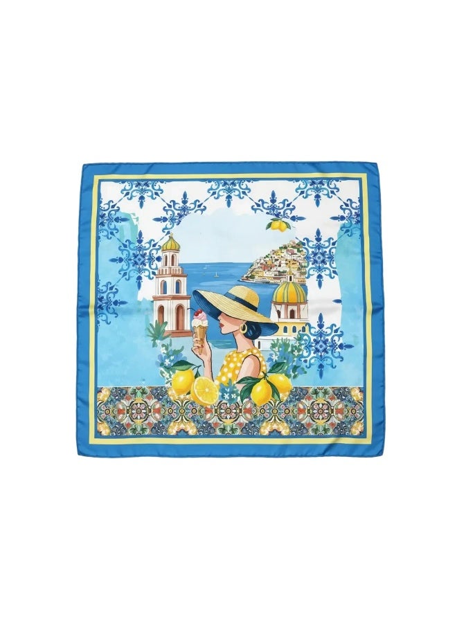 Casa Di Ro Amalfi Lemon Breeze Scarf - 70cm x 70cm - Image 4