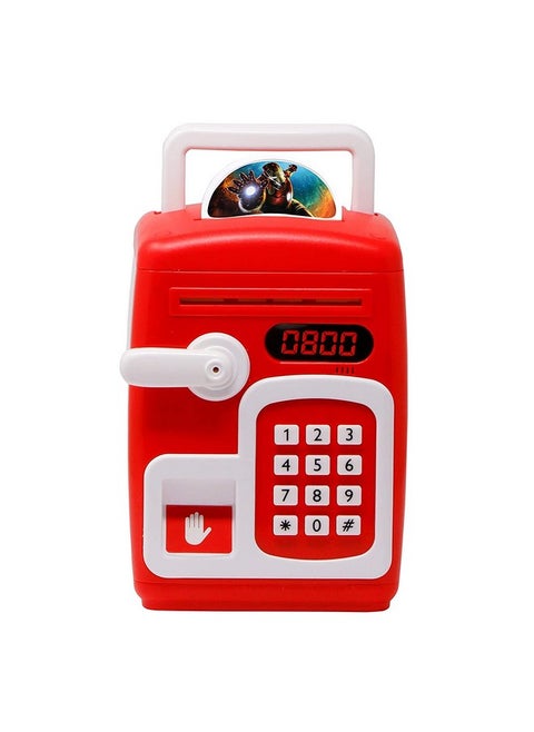 KITI KITS Fingerprint Sensing Money Safe Bank with Double Protected Password & Fingerprint Sensor Toy (RED)