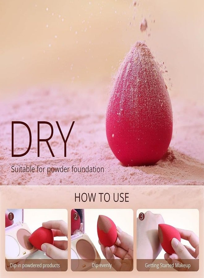 كرونيكس مجموعة إسفنجات مكياج كرونكس، إسفنجة دمج كريم الأساس على شكل مخلب البابايا، إسفنجات تجميل خالية من اللاتكس، مثالية للسائل والكريم والبودرة، إسفنجات بون بون، إسفنجات مكياج متعددة الألوان (5 قطع) - Image 5