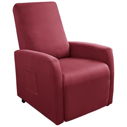 Master Pink Waterproof Small Recliner Chair Covers, 4 Piece Stretch Recliner Slipcovers for Small Recliner, Elastic Lazyboy Covers with Storage Pocket, Machine Washable Sofa Protector (Burgundy) - Image 1
