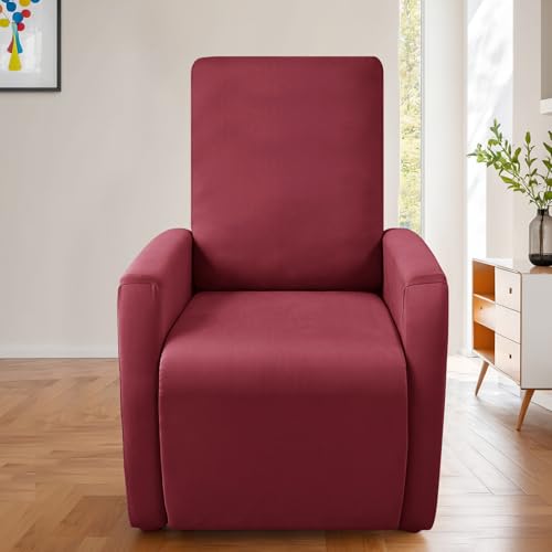Master Pink Waterproof Small Recliner Chair Covers, 4 Piece Stretch Recliner Slipcovers for Small Recliner, Elastic Lazyboy Covers with Storage Pocket, Machine Washable Sofa Protector (Burgundy) - Image 5