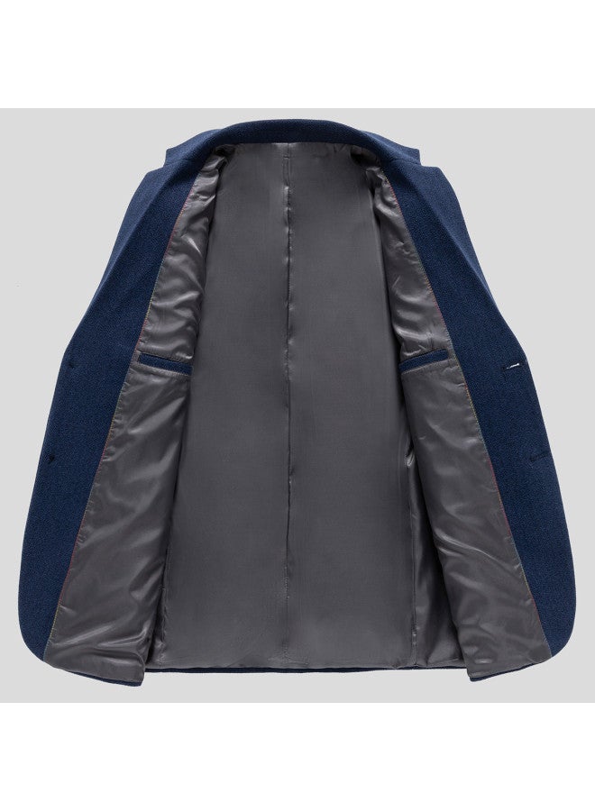 Tucano 33.7% Wool Blend Tweed Coat - Notch Lapel Long Sleeve Business Casual Blazer For Fall/winter Commuting & Warmth - Image 4
