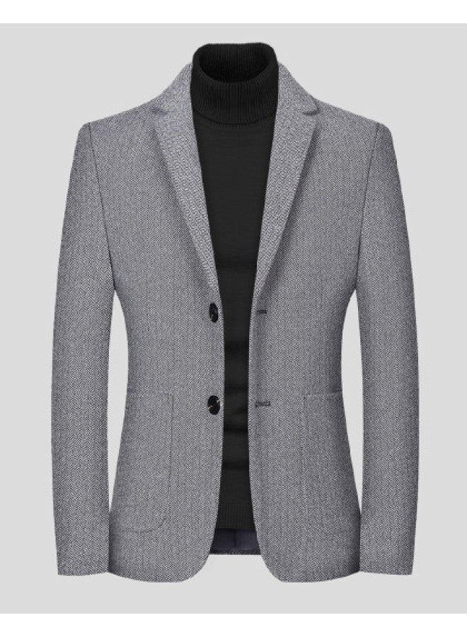 Tucano 33.7% Wool Blend Tweed Coat - Notch Lapel Long Sleeve Business Casual Blazer For Fall/winter Commuting & Warmth - Image 1