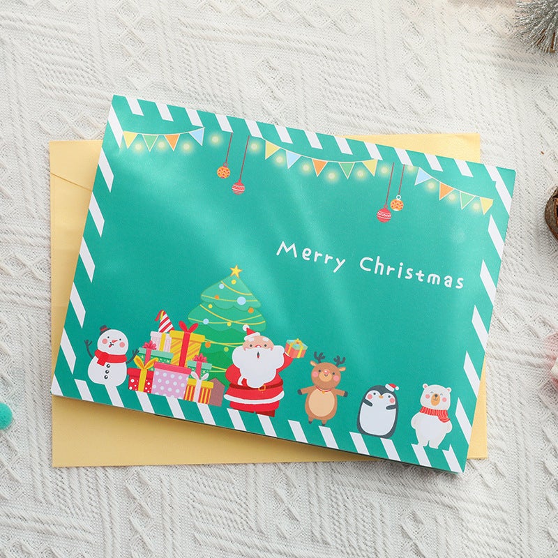 Christmas Three-Dimensional Greeting Card Paper Carving Creative Gift Christmas Dinner Blessing Message Card With Envelope - Image 5