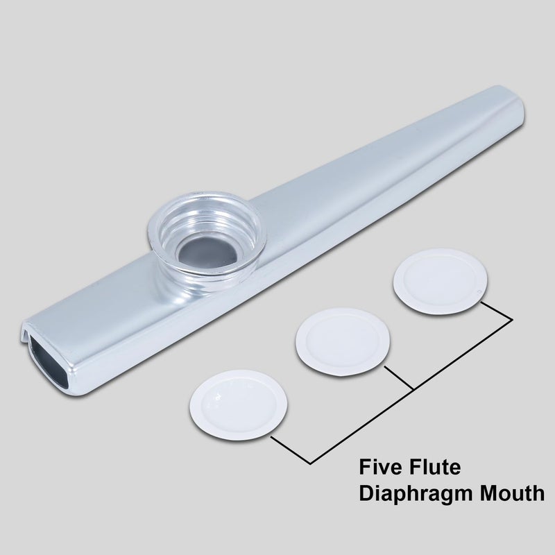 Juarez Kazoo Silver Aluminum Alloy with Five Membrane Flute Diaphragm Mouth Kazoos Musical Instruments JRKZ100 - Image 4