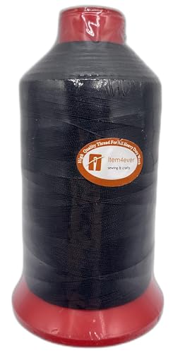 item4ever Black Bonded Nylon Sewing Thread V-69 T70 1500 Yard Heavy Duty for Outdoor, Upholstery, Canvas - Image 3