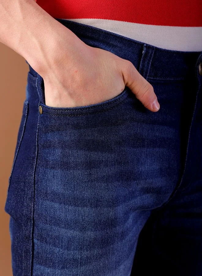 شركة المرآب الهندية Men Slim Fit Solid Low-Rise Stretchable Jeans