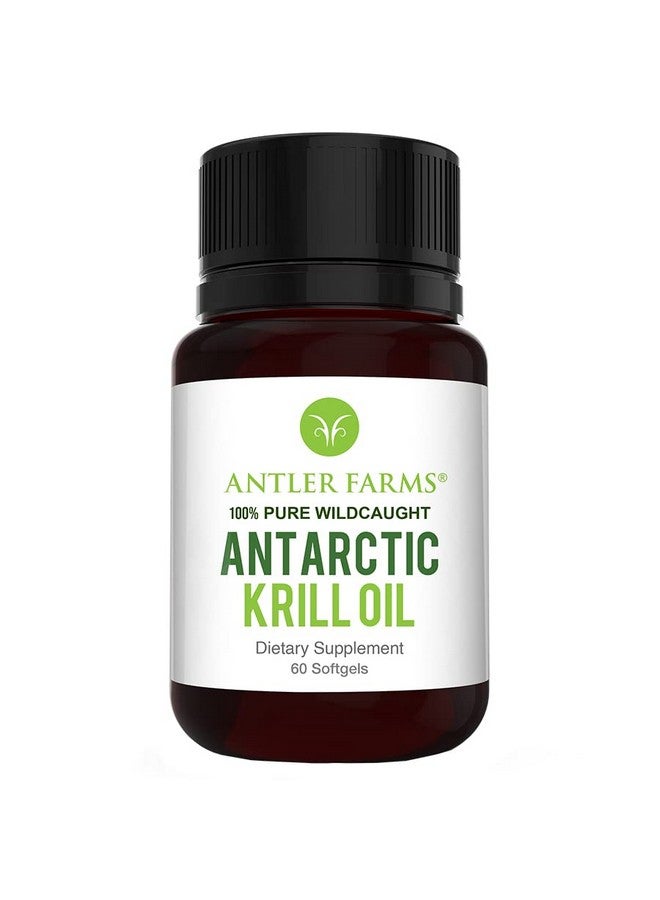 Antler Farms Antler Farms - 100% Pure Wild Caught Antarctic Krill Oil from Cold, Pristine Waters, 60 Softgels - Clean, Omega-3 EPA + DHA Supplement w/Astaxanthin, Rapid Absorption  - Image 1