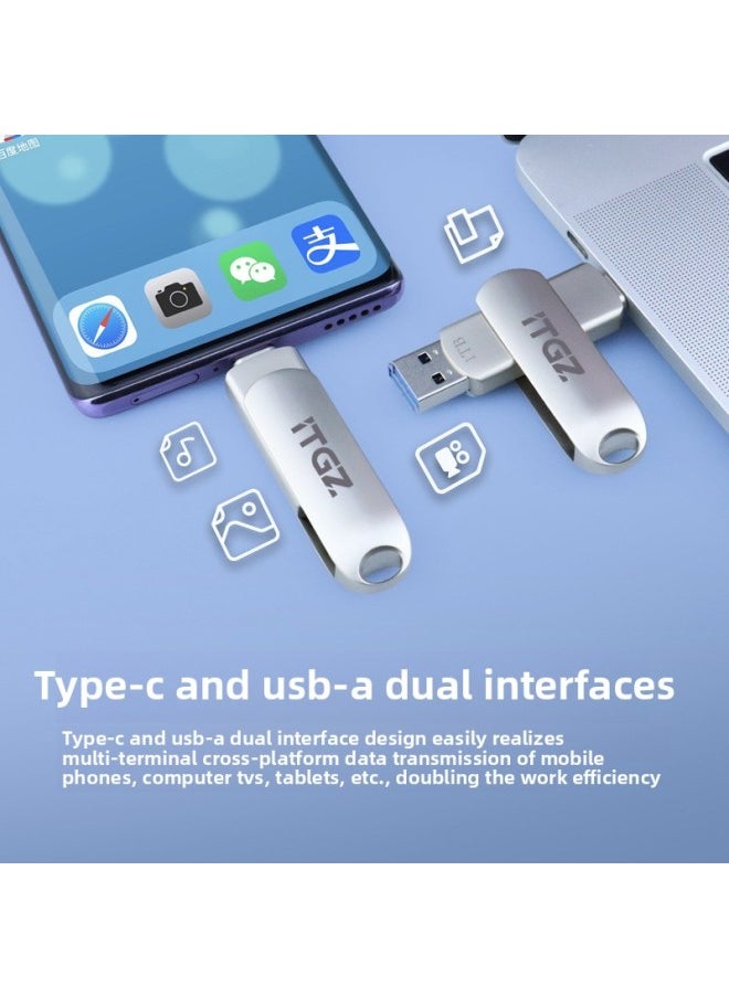 Generic ITGZ Solid-state USB Flash Drive Large Capacity 1t High-speed Typec Dual-head Rotating Interface Mobile Phone Computer Dual-purpose Usb USB Flash Drive-Capacity:1TB  - Image 3