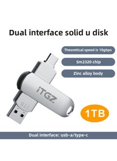 Generic ITGZ Solid-state USB Flash Drive Large Capacity 1t High-speed Typec Dual-head Rotating Interface Mobile Phone Computer Dual-purpose Usb USB Flash Drive-Capacity:1TB  - Image 1