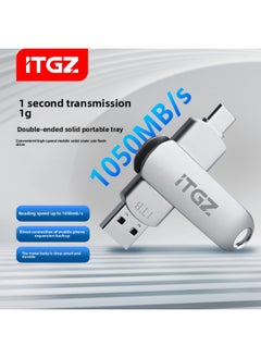 Generic ITGZ Solid-state USB Flash Drive Large Capacity 1t High-speed Typec Dual-head Rotating Interface Mobile Phone Computer Dual-purpose Usb USB Flash Drive-Capacity:1TB  - Image 2