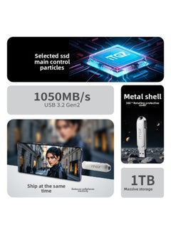 Generic ITGZ Solid-state USB Flash Drive Large Capacity 1t High-speed Typec Dual-head Rotating Interface Mobile Phone Computer Dual-purpose Usb USB Flash Drive-Capacity:1TB  - Image 5