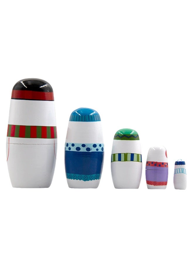 Russian Nesting Dolls Large Snowman 5 Layers Wooden Toy - Image 2