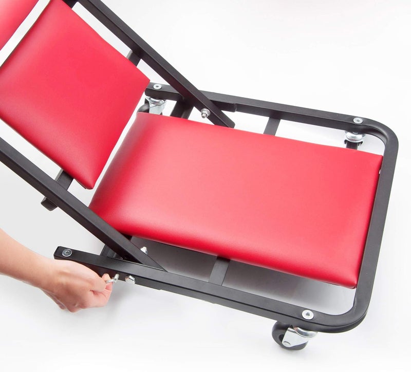 WINTOOLS 41" Foldable Heavy Duty Z Creeper Seat Rolling Chair Mechanics Garage 2 in 1 Work Bench - Image 5