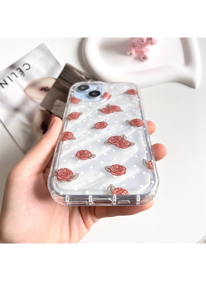 NIBEMINENT Fresh Roses On The Screen Protective TPU Case Cover For iPhone 15 Clear - Image 2