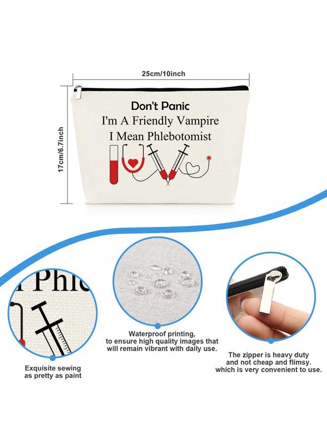 Mikela Funny Nurses Makeup Bag Gift Phlebotomist Gifts Phlebotomy Technician Phlebotomist Nurse Gifts Cosmetic Bag Pouch for Women Nurses Day Birthday Gift for Technician Hematologist Medical Technologist - Image 2