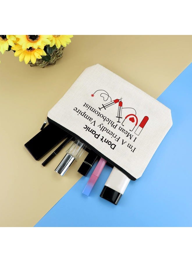 Mikela Funny Nurses Makeup Bag Gift Phlebotomist Gifts Phlebotomy Technician Phlebotomist Nurse Gifts Cosmetic Bag Pouch for Women Nurses Day Birthday Gift for Technician Hematologist Medical Technologist - Image 4