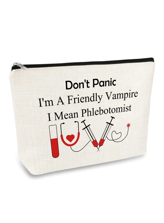 Mikela Funny Nurses Makeup Bag Gift Phlebotomist Gifts Phlebotomy Technician Phlebotomist Nurse Gifts Cosmetic Bag Pouch for Women Nurses Day Birthday Gift for Technician Hematologist Medical Technologist - Image 1