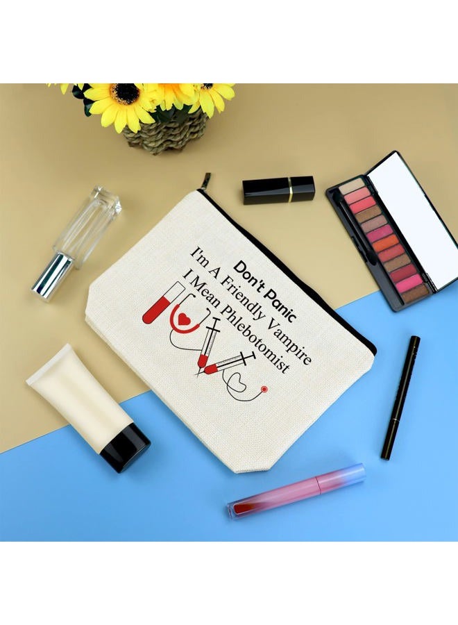 Mikela Funny Nurses Makeup Bag Gift Phlebotomist Gifts Phlebotomy Technician Phlebotomist Nurse Gifts Cosmetic Bag Pouch for Women Nurses Day Birthday Gift for Technician Hematologist Medical Technologist - Image 3