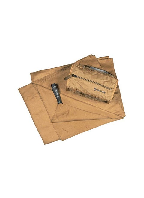 GEAR AID Quick Dry Microfiber Towel for Travel, Camping and Sports, Coyote, L, 30 x 50