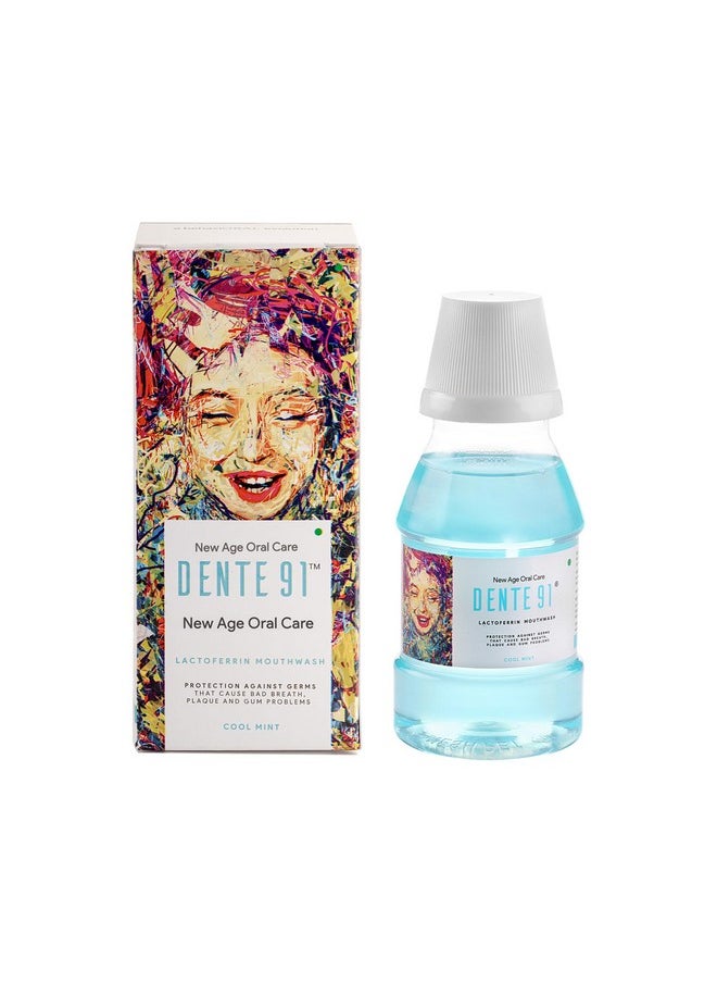 DENTE91 - Cool Mint Mouthwash| Pack Of 1 | Sugar-Free, Alcohol-Free, No Burning Sensation | Kills 99.0% Germs & Prevents Bad Breath | Antibacterial & Antifungal | 150Ml - Image 1