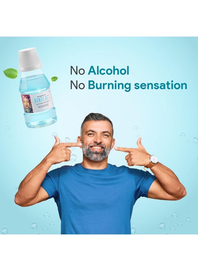 DENTE91 - Cool Mint Mouthwash| Pack Of 1 | Sugar-Free, Alcohol-Free, No Burning Sensation | Kills 99.0% Germs & Prevents Bad Breath | Antibacterial & Antifungal | 150Ml - Image 1