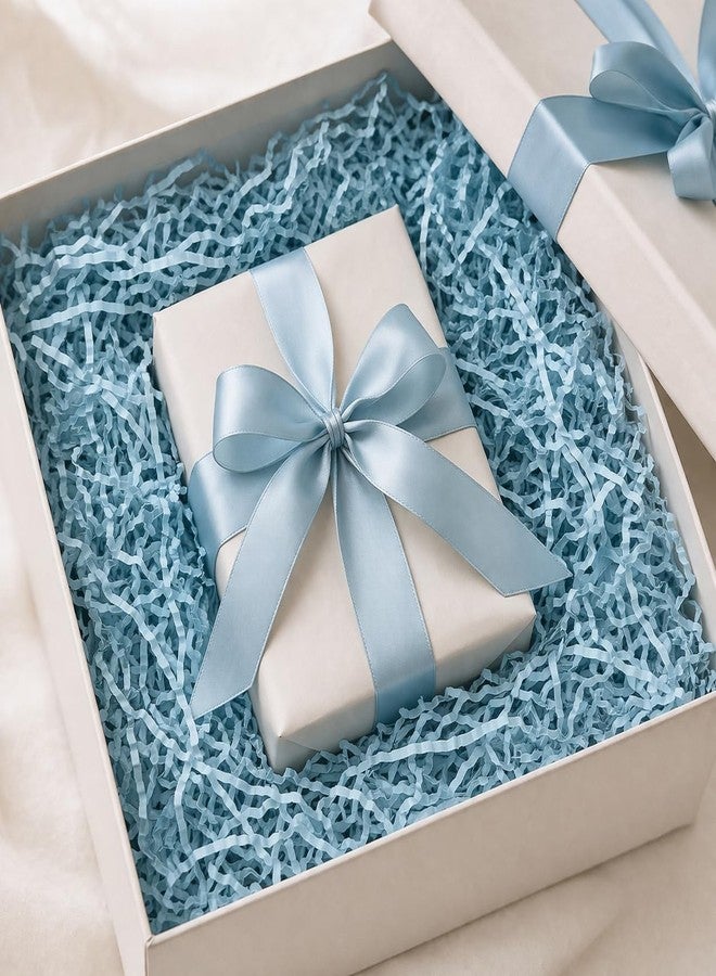 Doilomand 2 LB Light Blue Crinkle Cut Paper Shred Filler, Decorative Packing Paper for Gift Boxes, Basket Filling, Shipping Protection & Party Packaging Supplies - Image 2