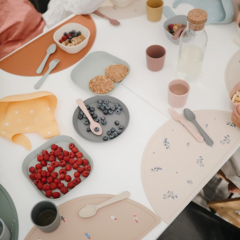 mushie Silicone Placemat for Kids | BPA-Free Non-Slip Design (Vanilla Confetti) - Image 5