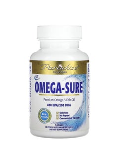 Paradise Herbs Paradise Herbs, Omega Sure, Premium Omega-3 Fish Oil, 1,000 mg, 30 Pesco Vegetarian Softgels  - Image 1