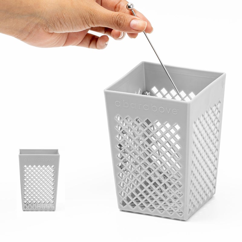 A Bar Above Dishwasher Basket for Reusable Straws and Small Bar Tools Plastic Straw Basket for Washing Cocktail Picks Stir Sticks Kitchen Accessories Ideal for Home and Commercial Dishwasher use