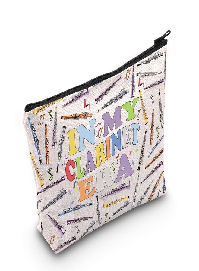 WCGXKO Clarinet Player Gift In My Clarinet Era Music Lover Zipper Pouch Makeup Bag (B-ClarinetEra), beige - Image 1