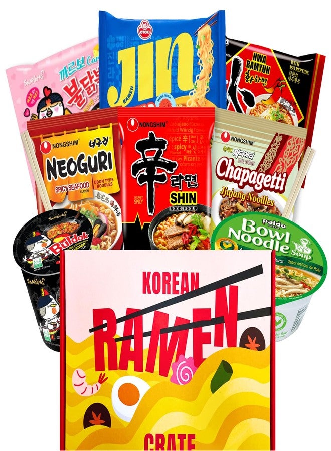 Seconde Nature Asian Ramen Gift - Character Box | 8 Korean Ramen + 2 Chopsticks | Gift for Korean Food Box | The Spicy Noodle Challenge for Student and Adult - Journey of Korea - Image 1