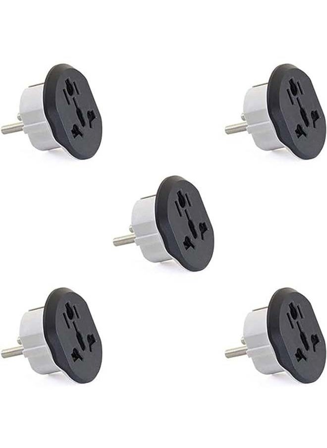 Generic - 5 Pieces Electrical Socket Adapter US Australia UK to EU Germany Electrical Socket Travel Conversion EU Plug  Universal to EU Plug Adapter - Image 1