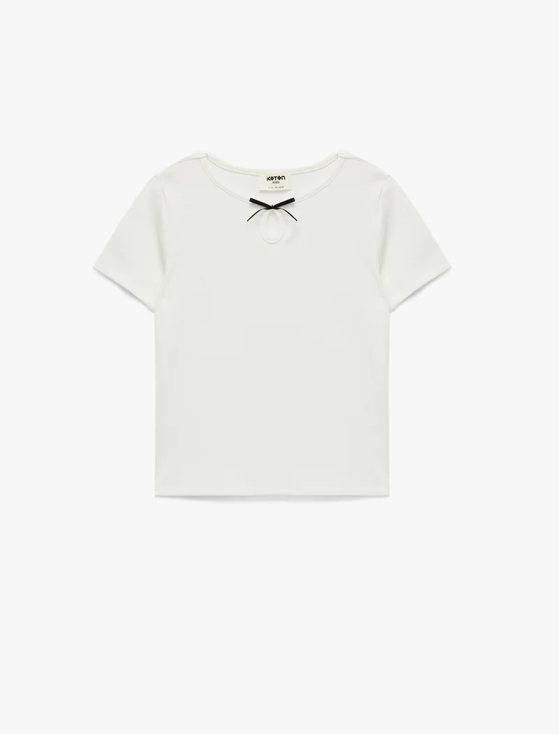 كوتون Bow Detail T-Shirt