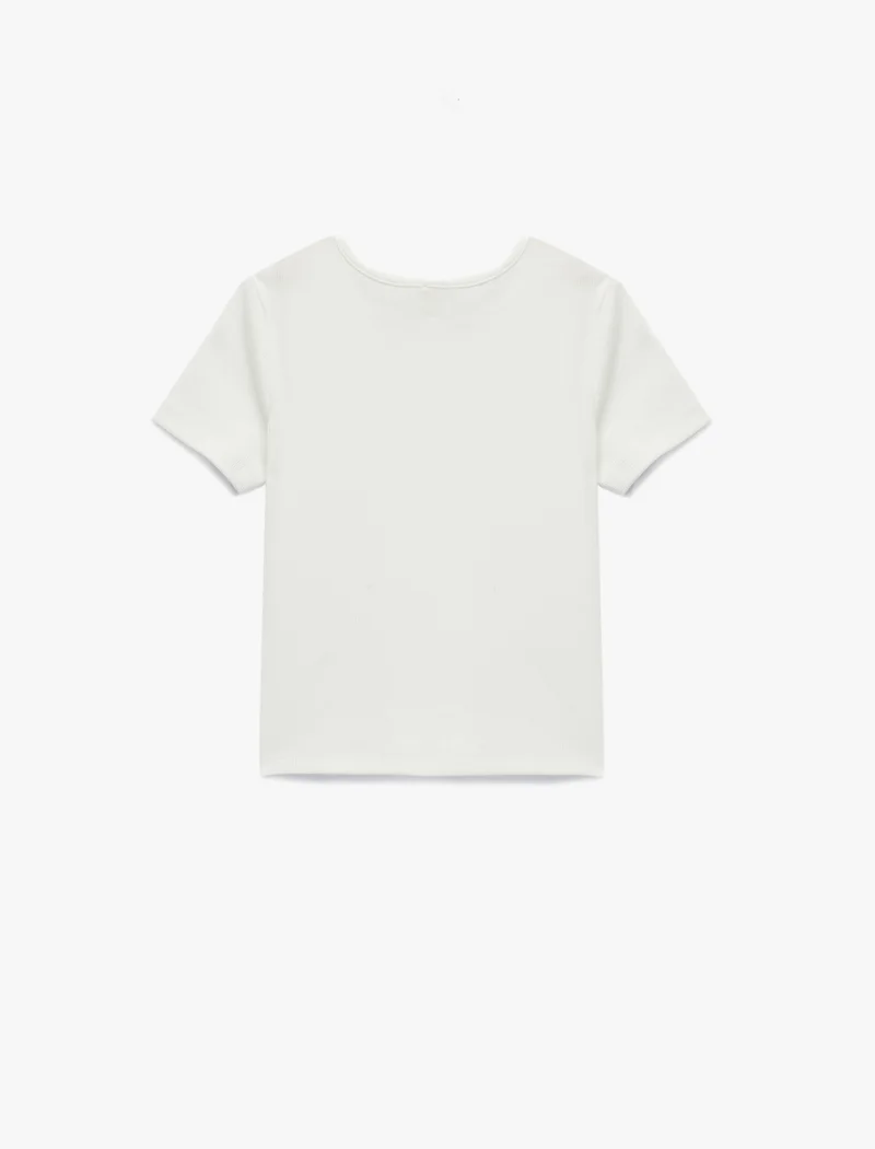 كوتون Bow Detail T-Shirt