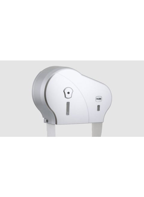 DMJ1M Double Mini Jumbo Toilet Paper Dispenser Metallic