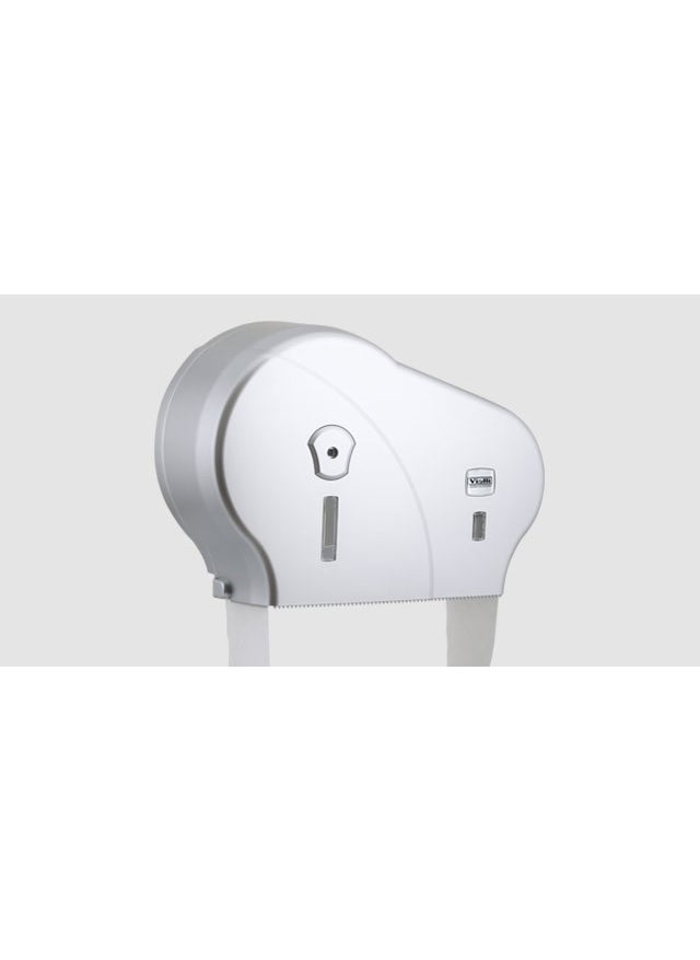 Vialli DMJ1M Double Mini Jumbo Toilet Paper Dispenser Metallic  - Image 1