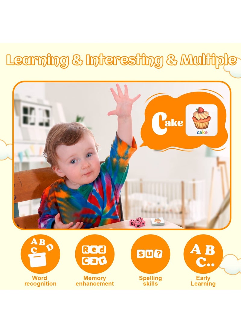 null - Wooden Alphabet Spelling Game with 40 Matching Cards - Montessori Learning Toy for Kids Age 3+ - Fun Crossword Puzzle Activity - Image 1