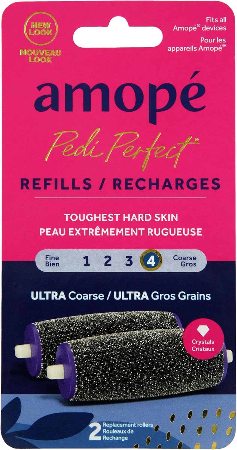 Amope Amope Pedi Perfect Electronic Foot File Refills  Ultra Coarse Removes Hard and Dead Skin  2 Count 
