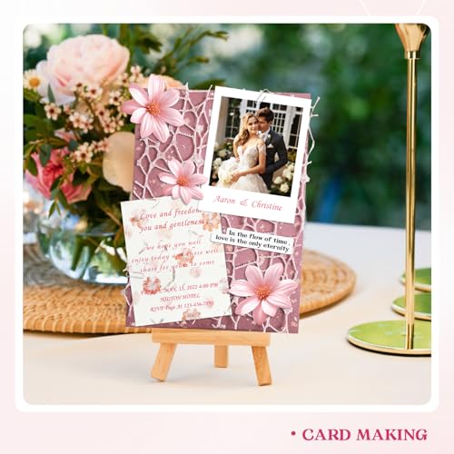 Dizdkizd Pink Scrapbook Paper and Textured Mesh Fabric Pack for Greeting Cards, Photo Albums, Baby Shower Decor, Artwork, 4.0 x 5.5 Inches - Image 4